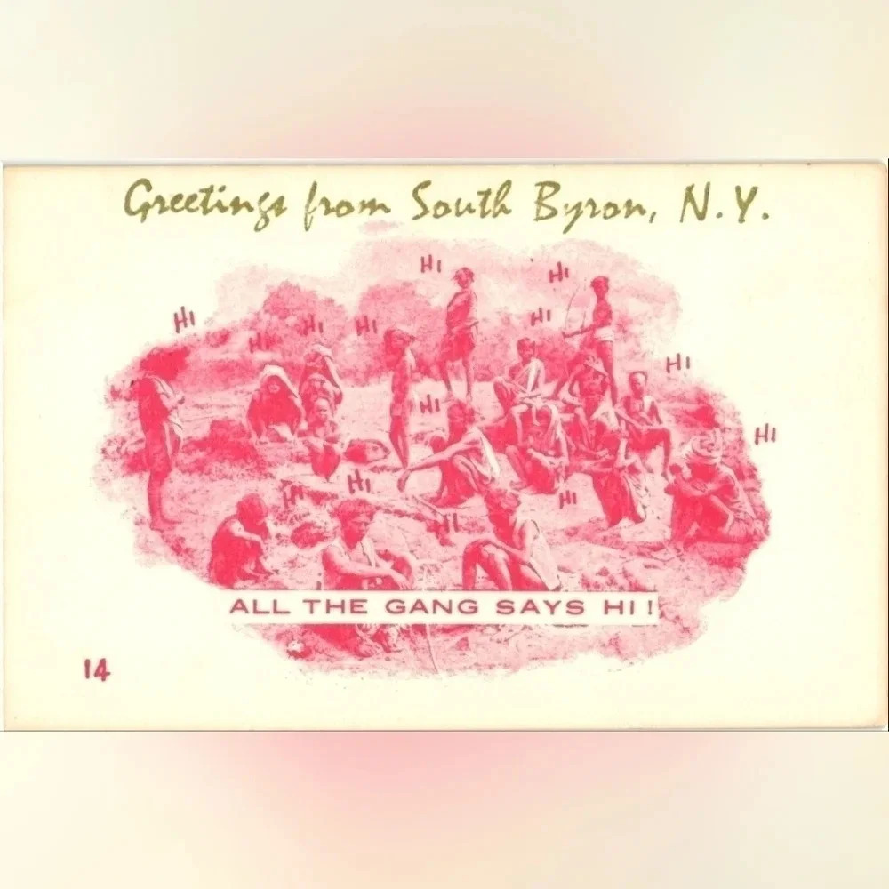 GREETINGS FROM SOUTH BYRON, N.Y.- Vintage Postcard